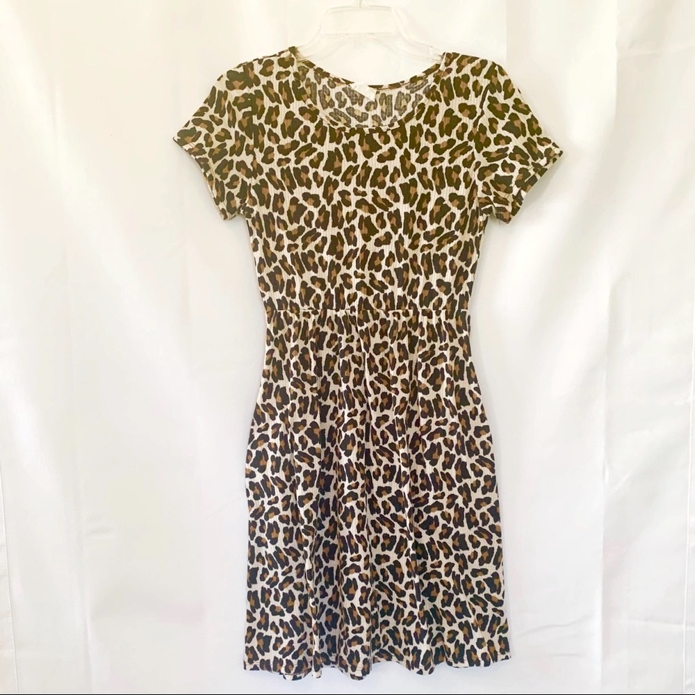 Pocketed Animal Print Dress